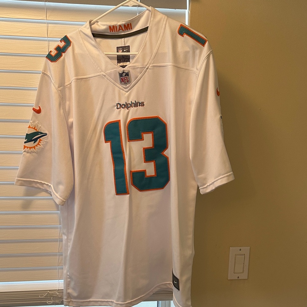 Nike NFL Miami Dolphins White and Teal Jersey